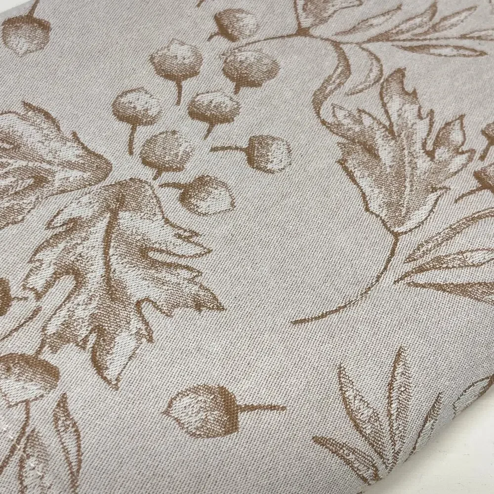 Crate & Barrel Acorn Jacquard Fall Tablecloth 100% Cotton 60x60